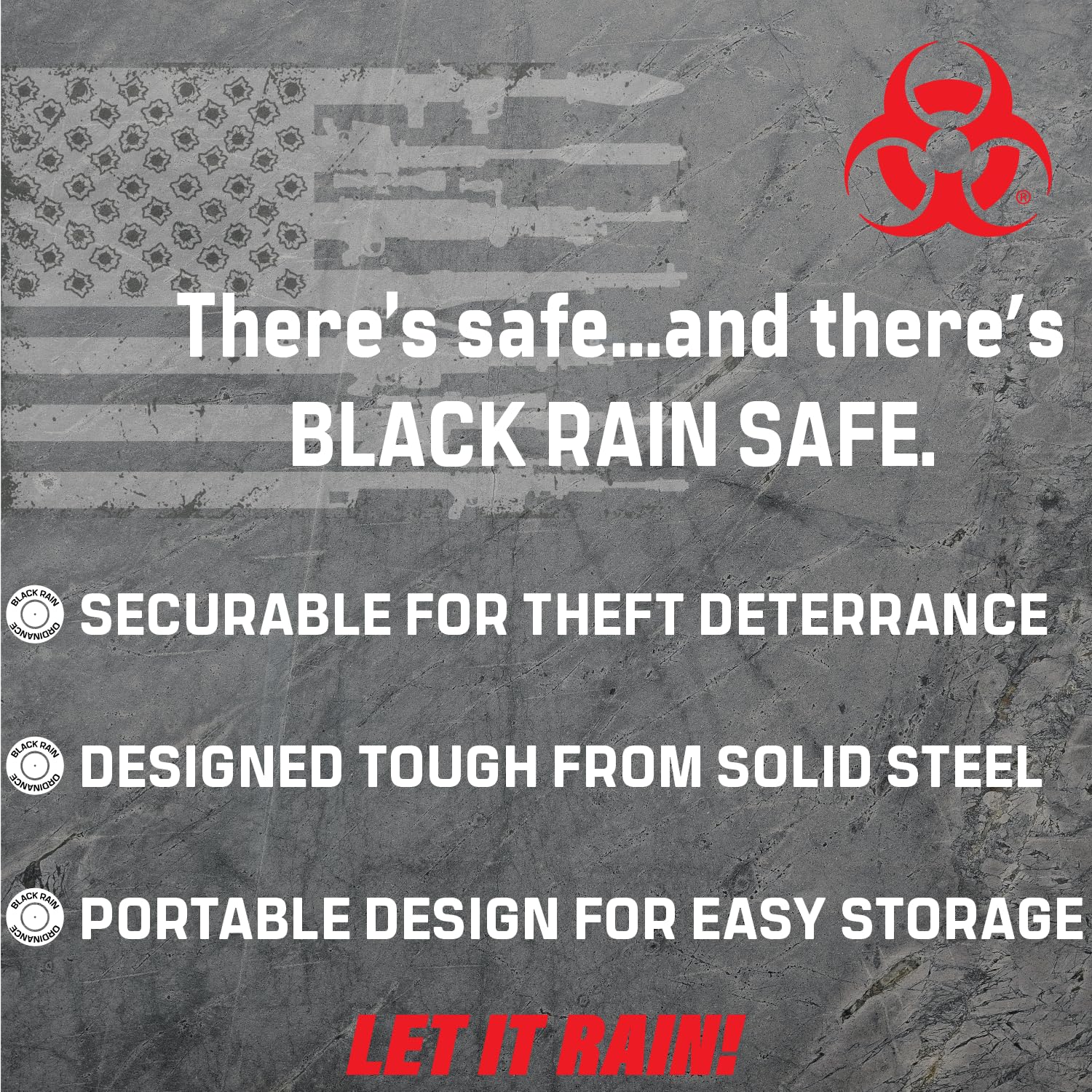BLACK RAIN ORDNANCE Cassaforte digitale portatile con accesso a password e chiavi (nero)