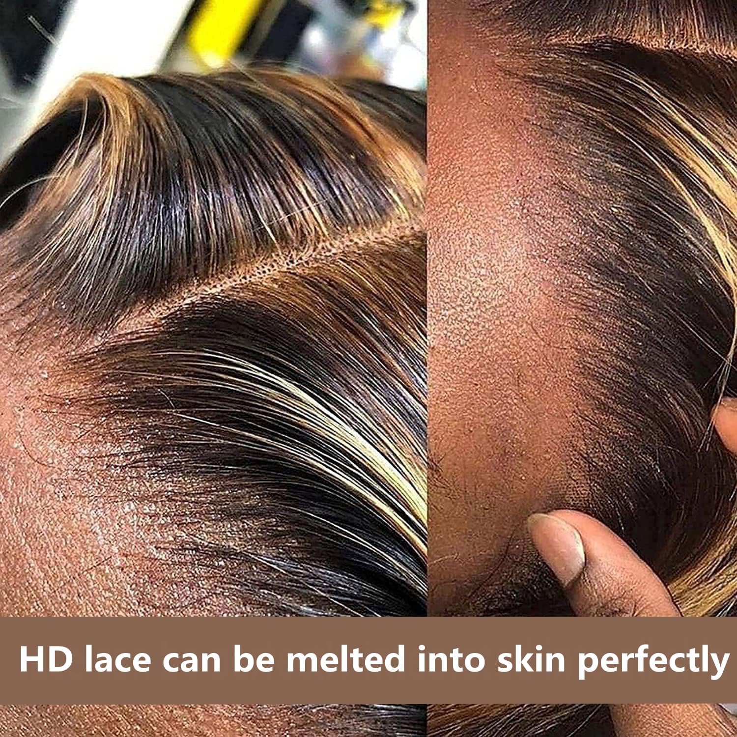 250 Density 1b27 Highlight Ultra-thin HD Lace Front Wigs Upgraded Tiny Knots Real Pre Bleached 20inch Ombre Deep Wave Frontal Wig 13x4 Black with Blonde Curly Wigs Human Hair for Women Colored