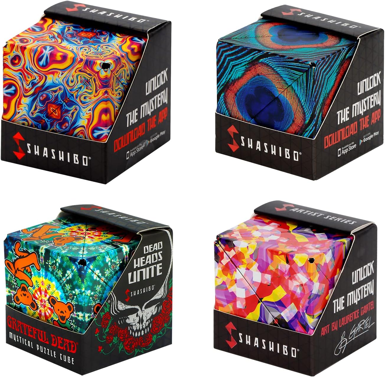 SHASHIBO Bundle of 4 - Space Out, Wings, Dancing Bears, Confetti