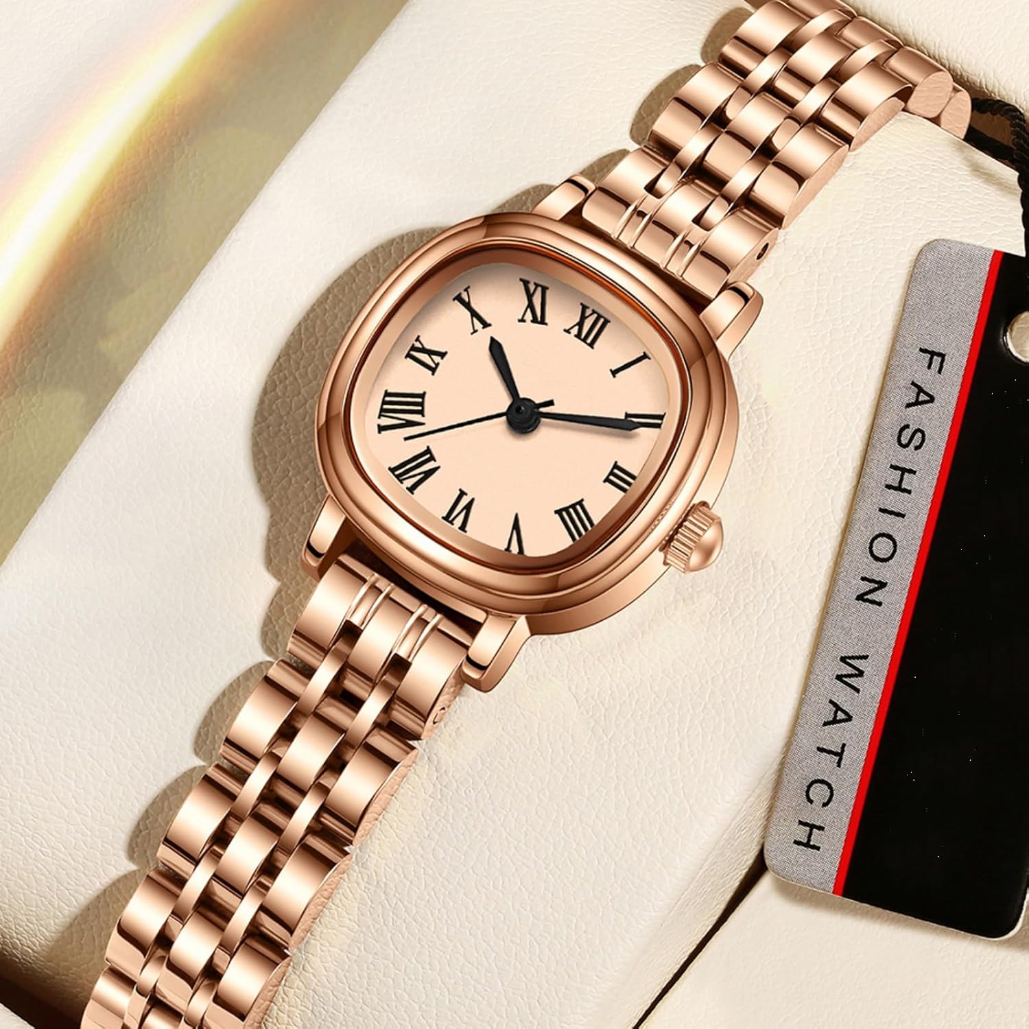 findtime Gold Watches for Women Dainty Luxury Retro Vintage Designer Square Dial with Roman Numerals Easy to Read Reloj para Mujer - Image 5