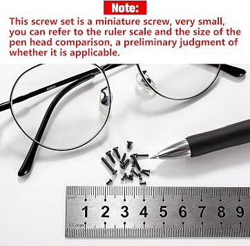YIXISI 500 PCS Tiny Micro Repair Screw Kit, 18 Sizes Stainless Steel Tiny Screws with Screwdriver, M1.2 M1.4 M2 Watch Glasses Computer Replacement Screws Kit, Black