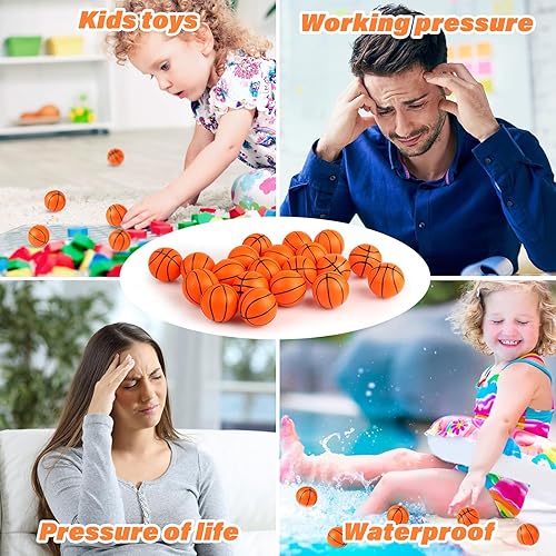 Miniatura 6 de Mini Basketball Stress Balls 20 Packs Mini Basketball Foam Small Foam Squeeze Anxious Toy Sports Squishy Ball for Kids School Carnival Reward