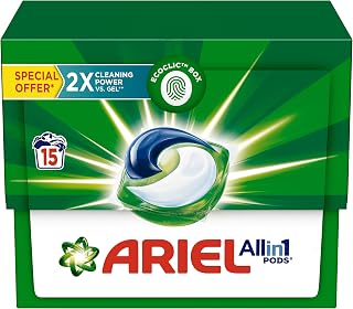 Ariel All in 1 Pods, Original Scent, Liquid Detergent Capsules, 15 Pods