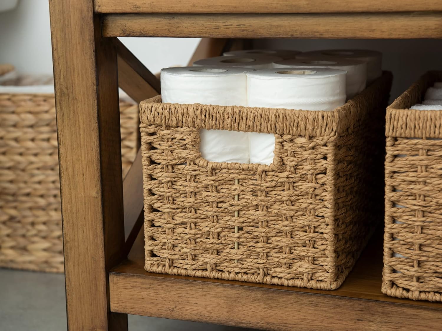 StorageWorks Round Paper Rope Storage Baskets & StorageWorks Woven Storage Baskets