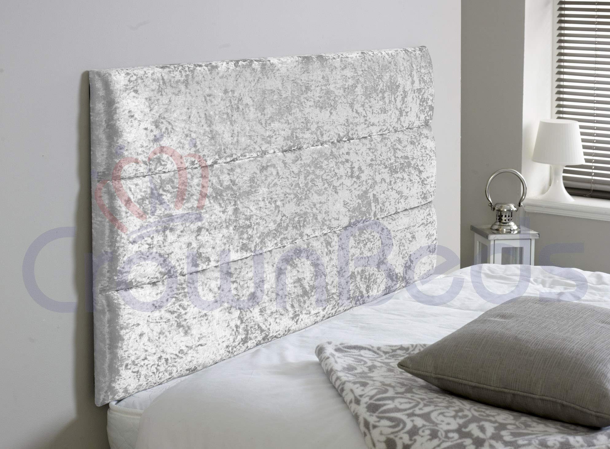 a New Crushed Velvet Paris Headboard (White, 3ft (single))