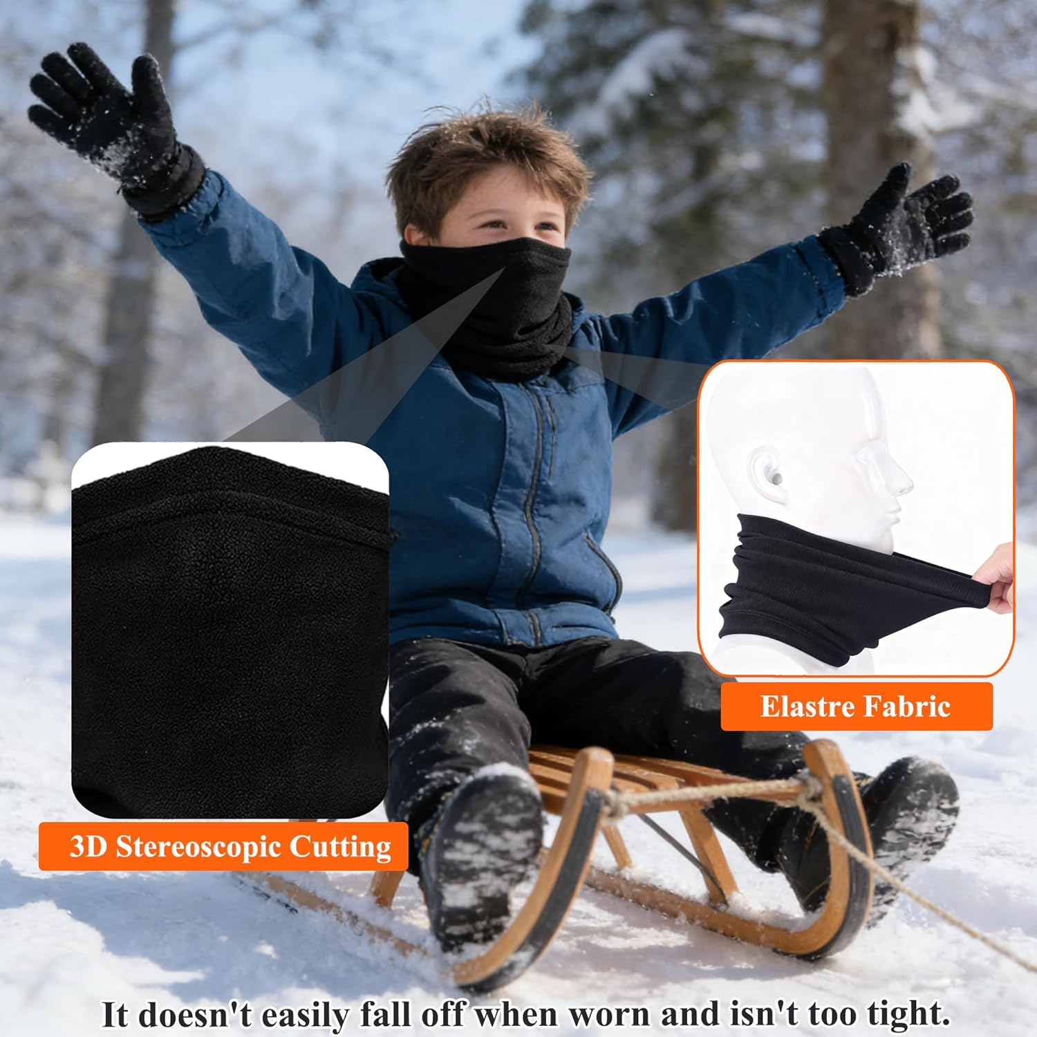 Kids Neck Wamer Gaiter for Boys Girls Winter Fleece Face Cover Balaclava Cold Weather Windproof Face Mask Scarf - Image 3