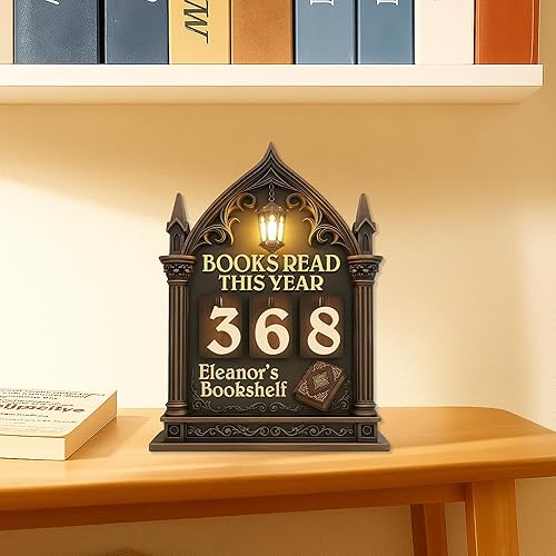 Miniatura 4 de Letrero Personalizado de Libros Leídos, Contador de Libros Leídos Este Año, Decoración de Biblioteca, Letrero de Seguimiento de Libros para