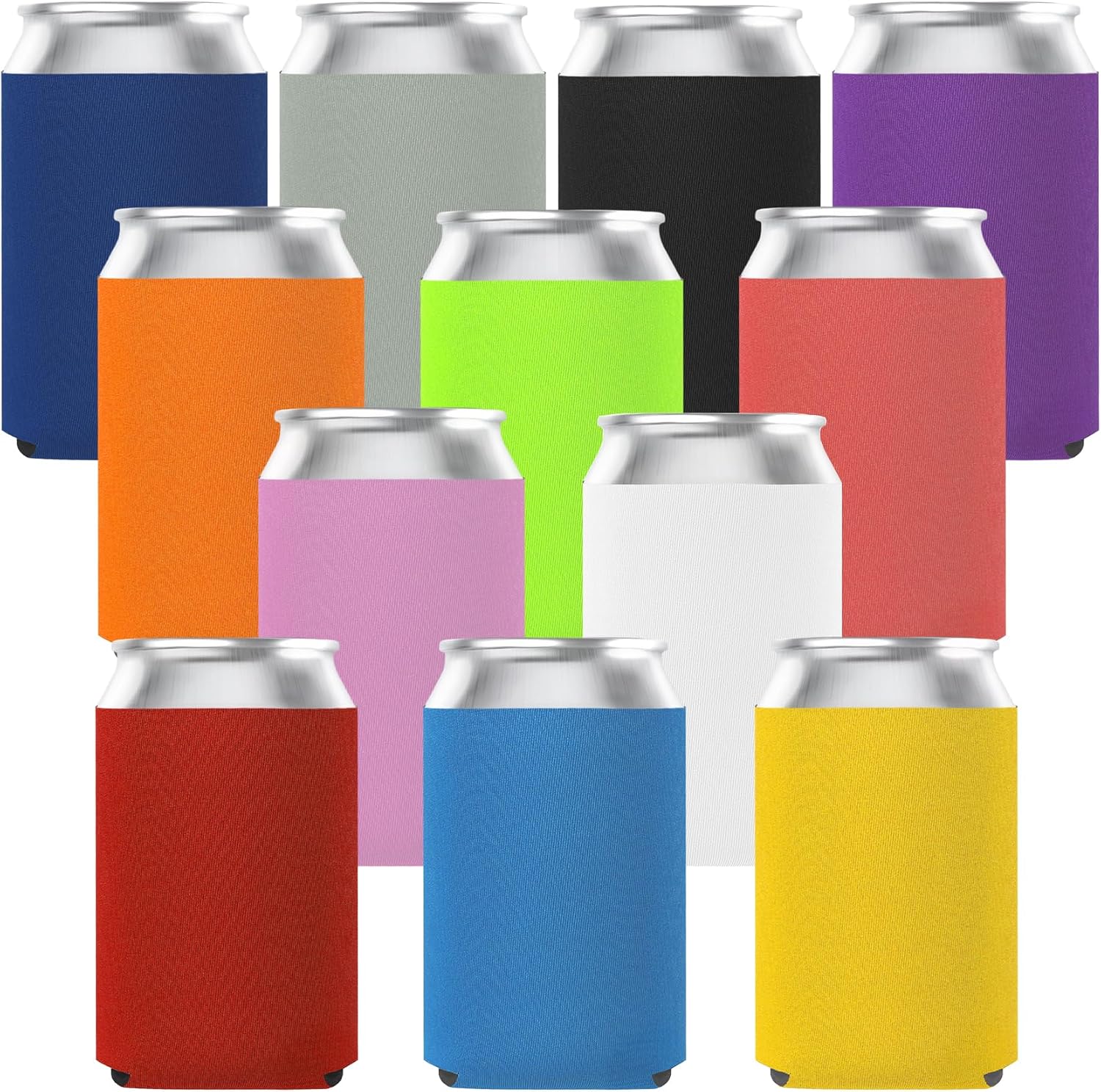 6 Pack 12oz Can Coolers, Customizable Bulk Sublimation Insulated Foam for Beer, Cold Soda Insulator, Standard Can Coolier Sleeves, Beer Bottle Sleeves
