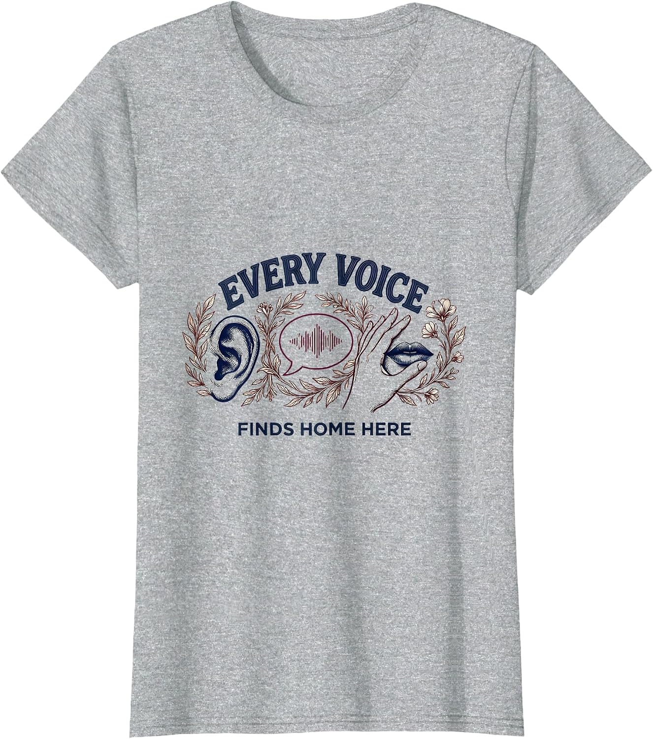 Every Voice Finds Home Here Boho Floral SLP T-Shirt image 5