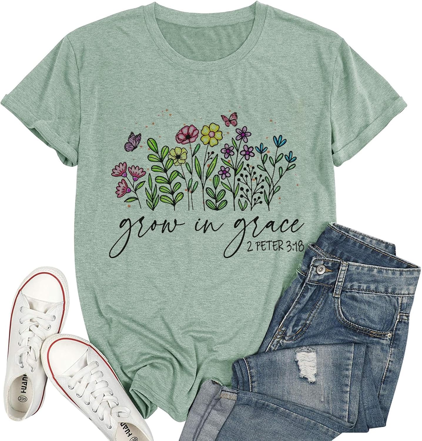 Women Mountain Sunrise Adventure Shirt Hiking Camping Workout T Loose Fit Activewear Rise and Shine Give God The Glory Shirt