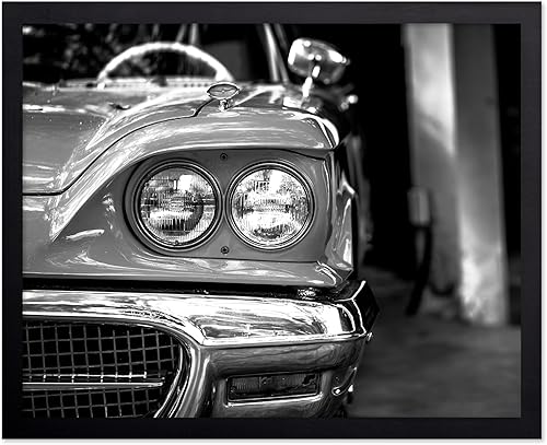 Miniatura 29 de Monem Art - Póster de autos clásicos, impresión de autos estacionados, arte de fotografía, arte en blanco y negro, arte moderno, arte de autos