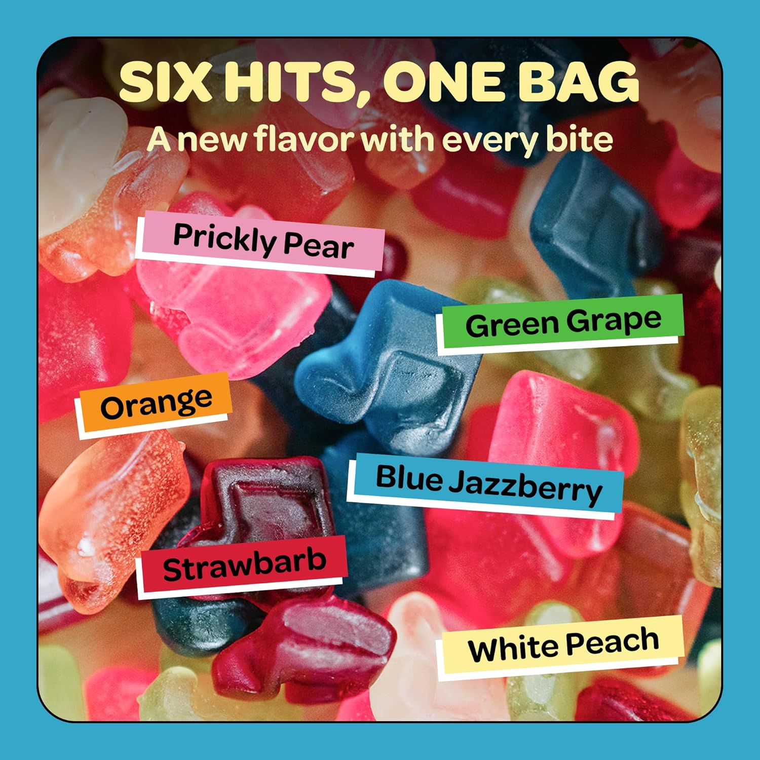 Sweet Stash Jams 3 Pack Fruit Gummies – 6 Flavor Mix Gluten Free Gummies Made with Natural Ingredients – Music Inspired Gummy Snacks, No Synthetic Dye, 90 Calories per Serving