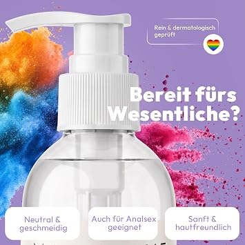 Water-based Lubricant 250 ml - Odourless & Tasteless - Ideal for Silicone Products & Massagers - Dermatologically Tested - Long-Lasting Lubricant