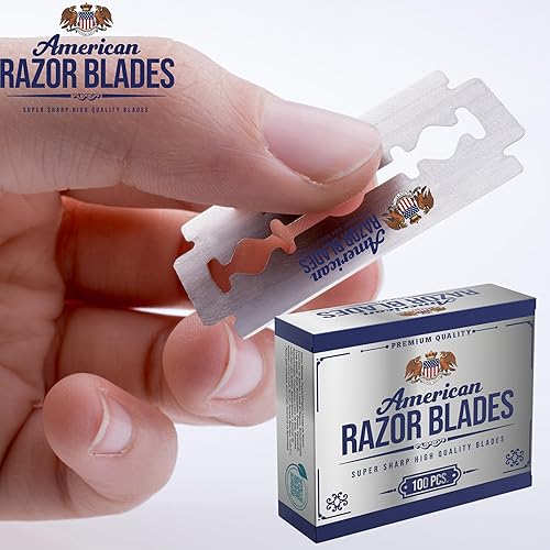 Miniatura 2 de American Razor Blades by the shave factory - Cuchillas de afeitar súper afiladas de doble filo, paquete de valor (100)