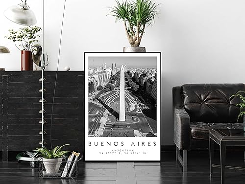 Miniatura 3 de Impresión de Buenos Aires, póster de Buenos Aires, arte de pared de viaje, impresión de viaje, decoración argentina, blanco y negro, 124 póster