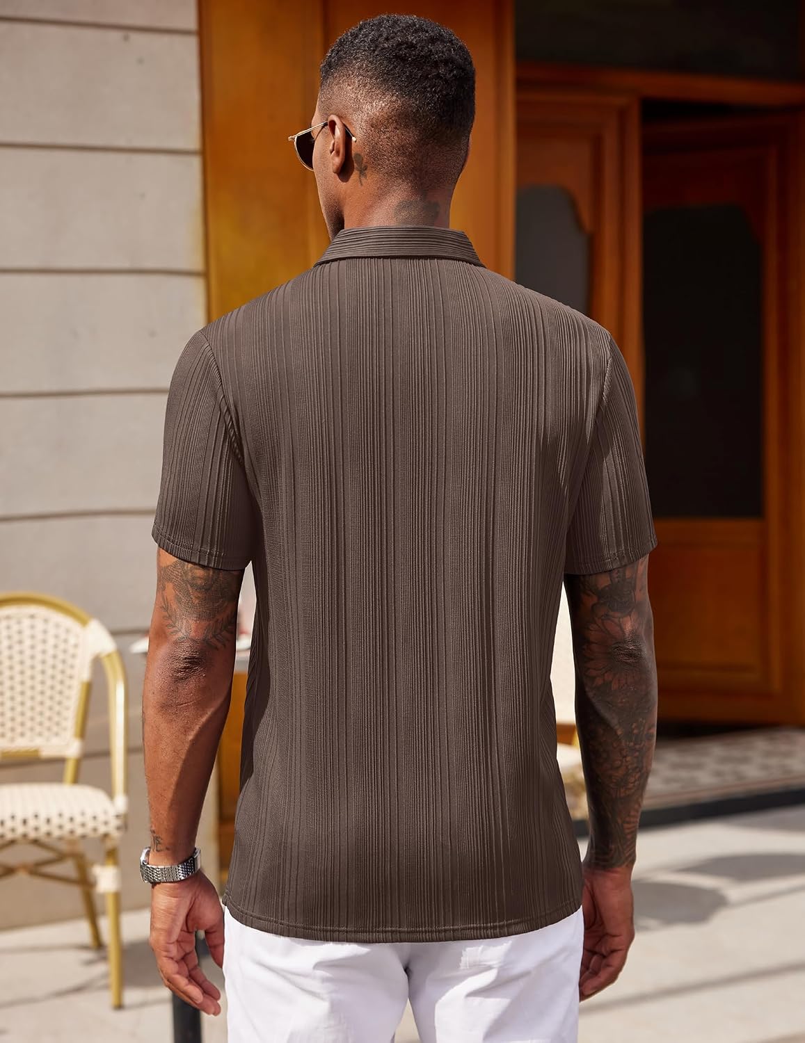COOFANDY Polo Shirts for Men Short Sleeve Shirts Casual Stylish Collared Summer Textured Knit Shirts