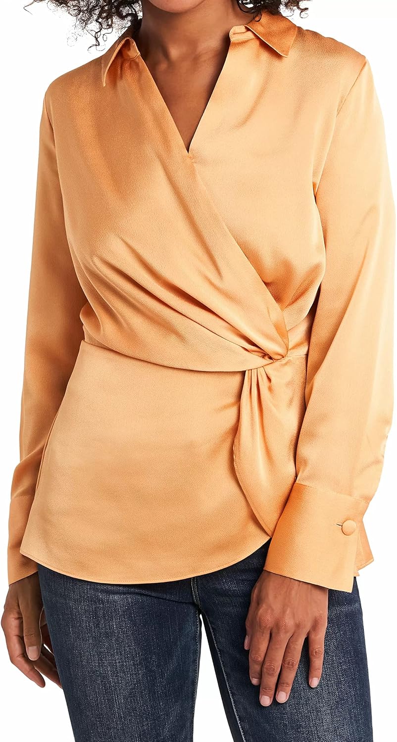 Vince Camuto Long Sleeve Hammer Satin 