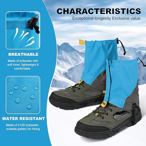 Miniatura 30 de Waterproof Gators for Hiking Boots and Shoes Lightweight Adjustable Leg Gaiters for Men Women Gaiters for Hiking Snowshoeing Gators impermeables