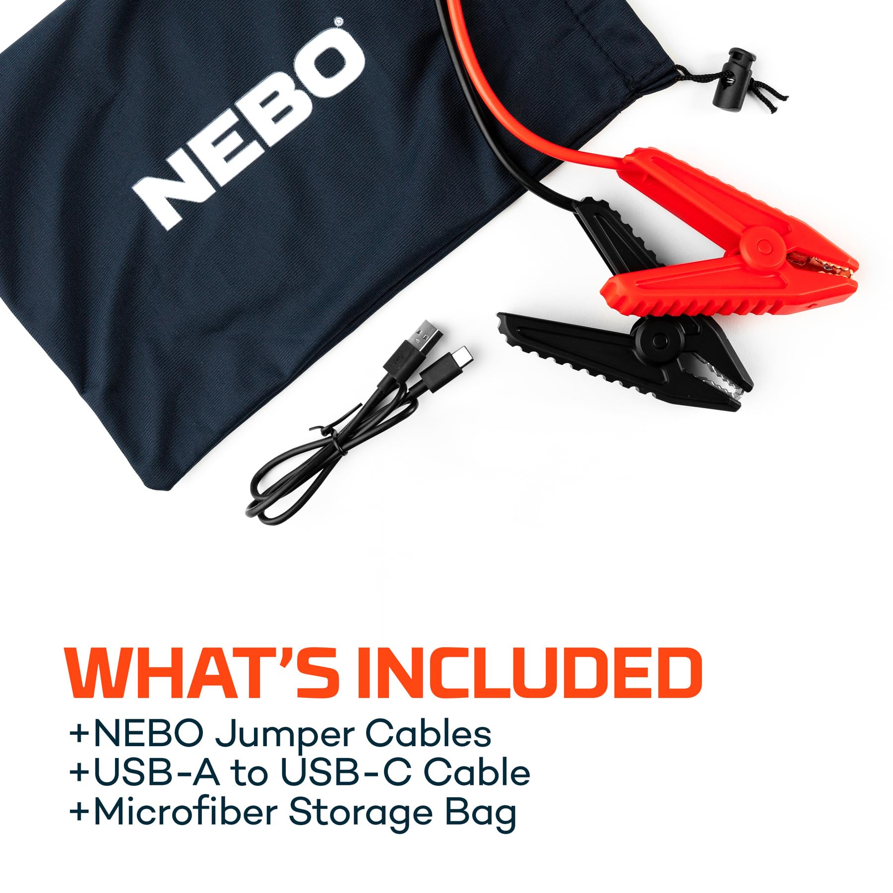 NEBO ASSIST 1000XP Arrancador 3 en 1 – Amplificador de batería portátil de coche de 1000 amperios, banco de energía USB y reflector de emergencia, recargable por USB‑C, IP65
