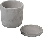 Ensemble de 2 Moderne 4-Inch Pots de planteur à sucents en ciment gris non glacé avec soucoupe amovible