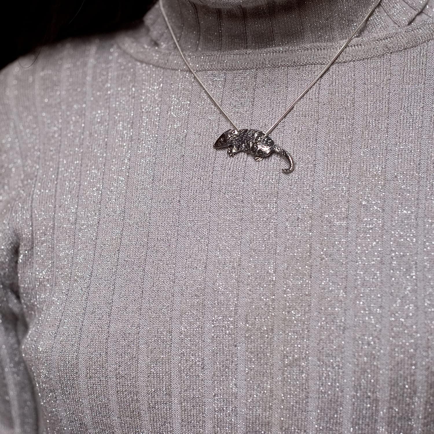 Sterling Silver Possum Pendant for Necklace – Opossum Pendant for Women – Handcrafted in the USA Possum Jewelry - Image 3