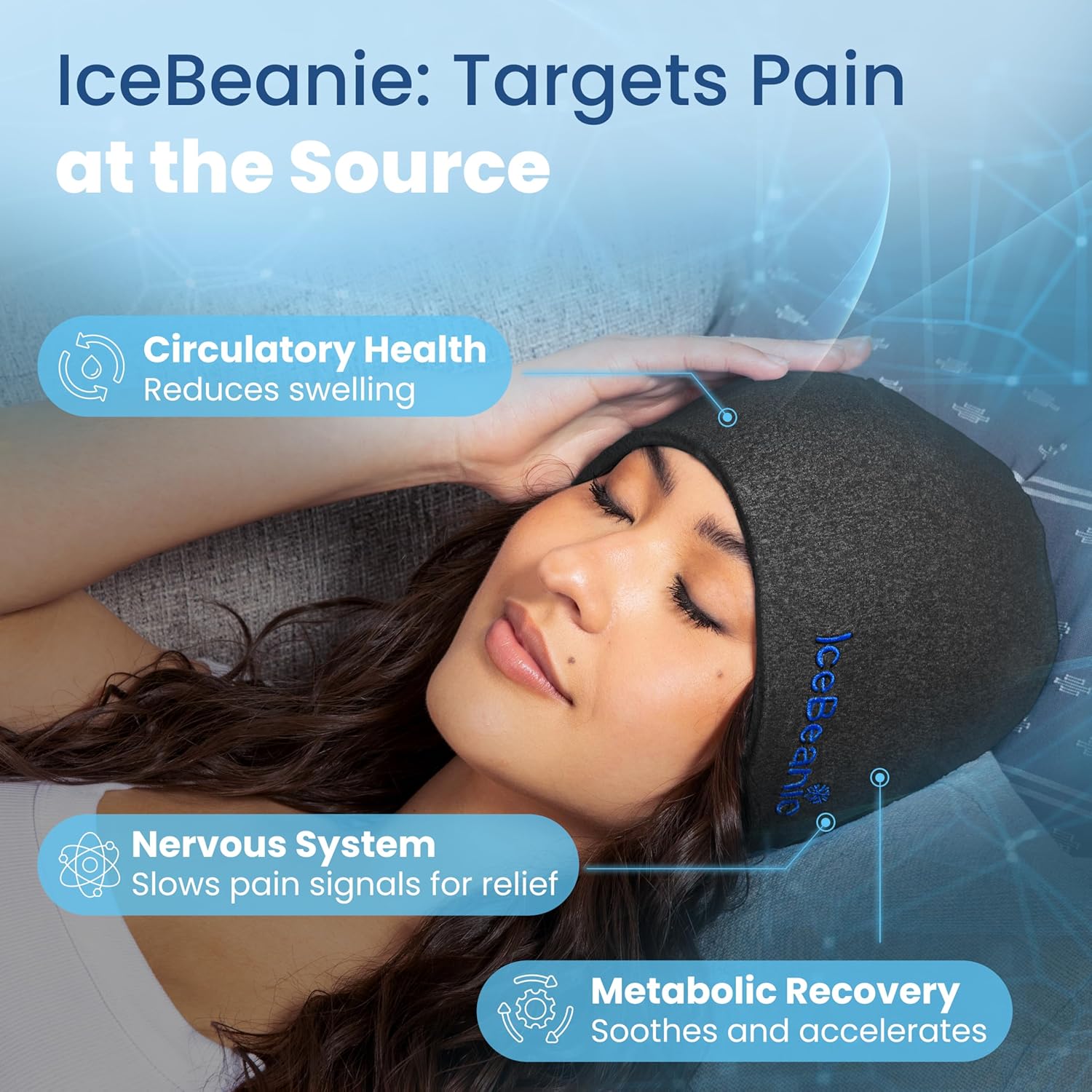 IceBeanie Migraine Relief Cap, As Seen on Shark Tank, Soft & Stretchy Gel Tension Headache Relief Cap, Extended Cooling Hangover Ice Hat, Odorless Head Wrap Ice Pack Wrap,... 5 IceBeanie Migraine Relief Cap, As Seen on Shark Tank, Soft & Stretchy Gel Tension Headache Relief Cap, Extended Cooling Hangover Ice Hat, Odorless Head Wrap Ice Pack Wrap,... - Image 5