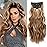 NAYOO Clip in Hair Extensions for Women 20 Inch Long Wavy Curly Brown Mix Blonde Hairpieces Full Head Synthetic Hairpieces (6PCS, Brown Mix Blonde)