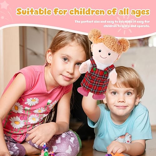 Miniatura 6 de 1 pieza de marionetas de mano familiares de 33 cm, abuelos, mamá y papá, hermano y hermana, juguetes de mano de peluche, marionetas para juegos de