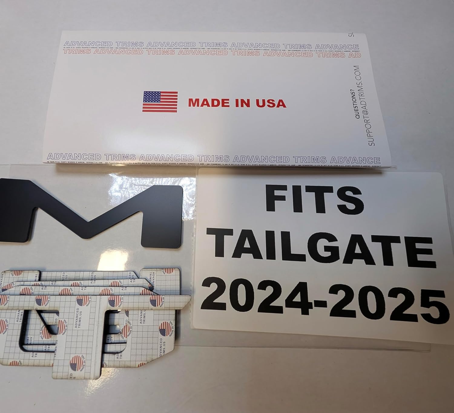 Tailgate Raised Plastic Letters Inserts Compatible with Tacoma 2024 2025 2026 in Matte Black