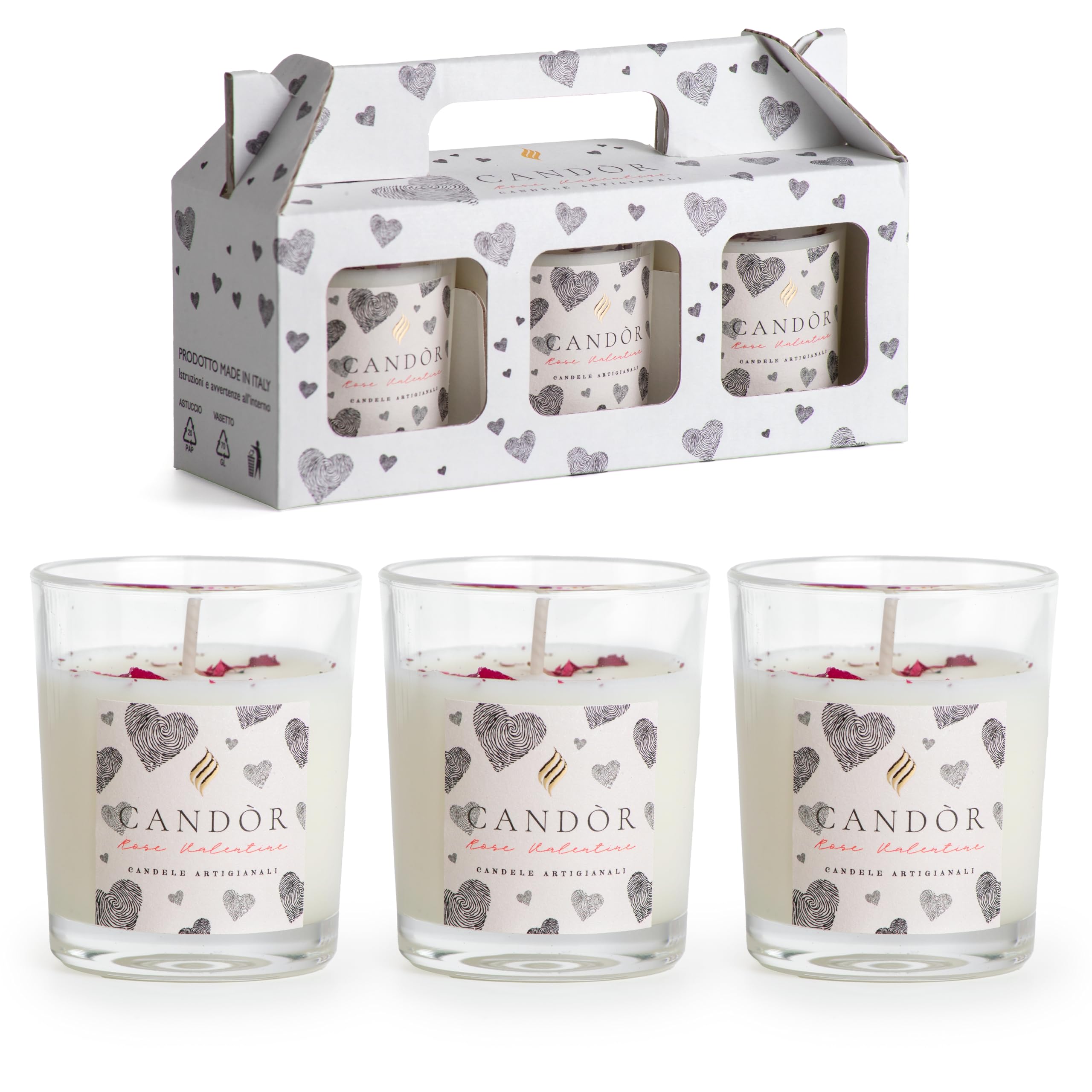 Candele Profumate In Cera Di Soia Artigianali - Set 3 Vasetti, Made In Italy, Confezione Regalo - Foto 3