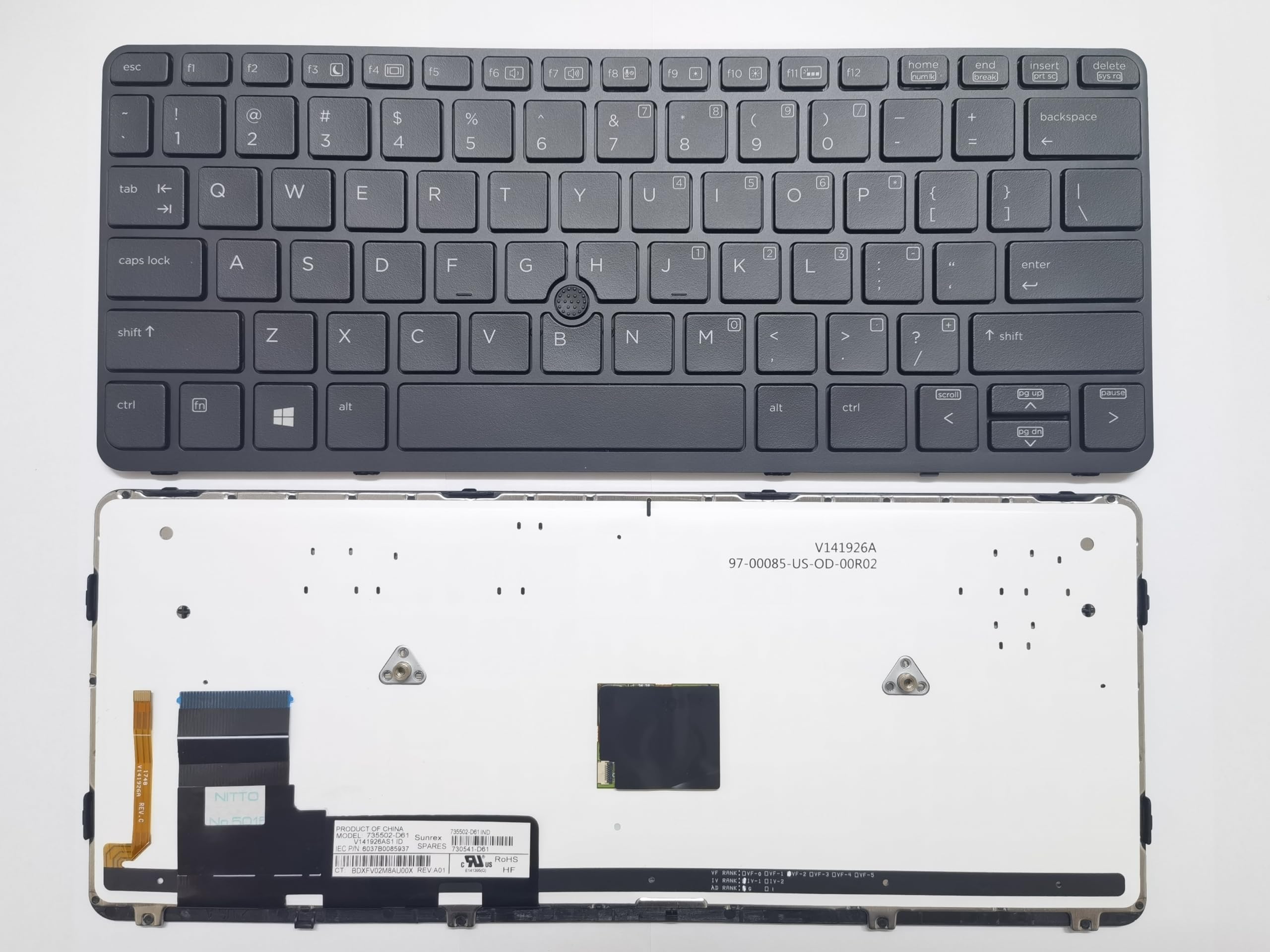 New Repalcement for HP Elitebook 820 G1 G2 825 G1 G2 720 G1 G2 725 G1 G2 US Backlight Keyboard with Black Frame 6037B0085901 735502-001 730541-001