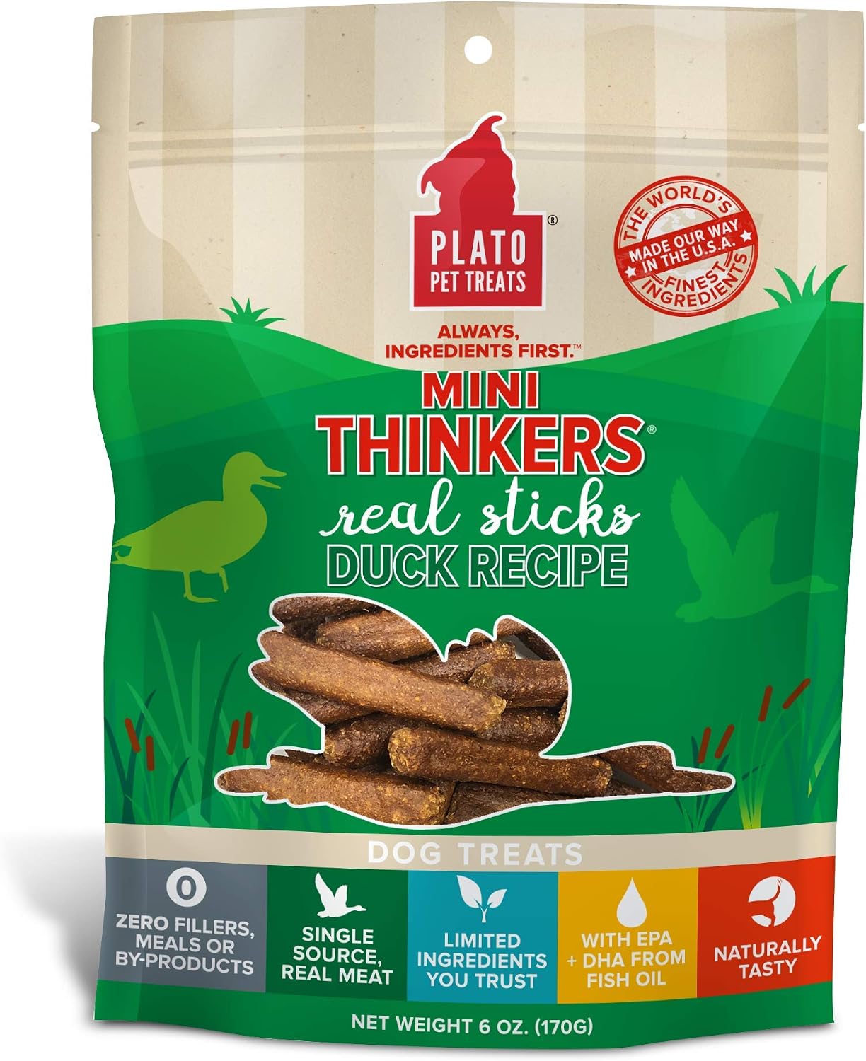 Plato Mini Thinkers Duck Recipe 6oz, Natural (850002221343)