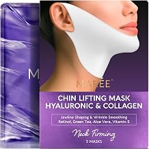 MAREE Neck & Jaw Support Mask Soft V Shape Facial Wrap with Collagen Skin Care Formula 2 Count