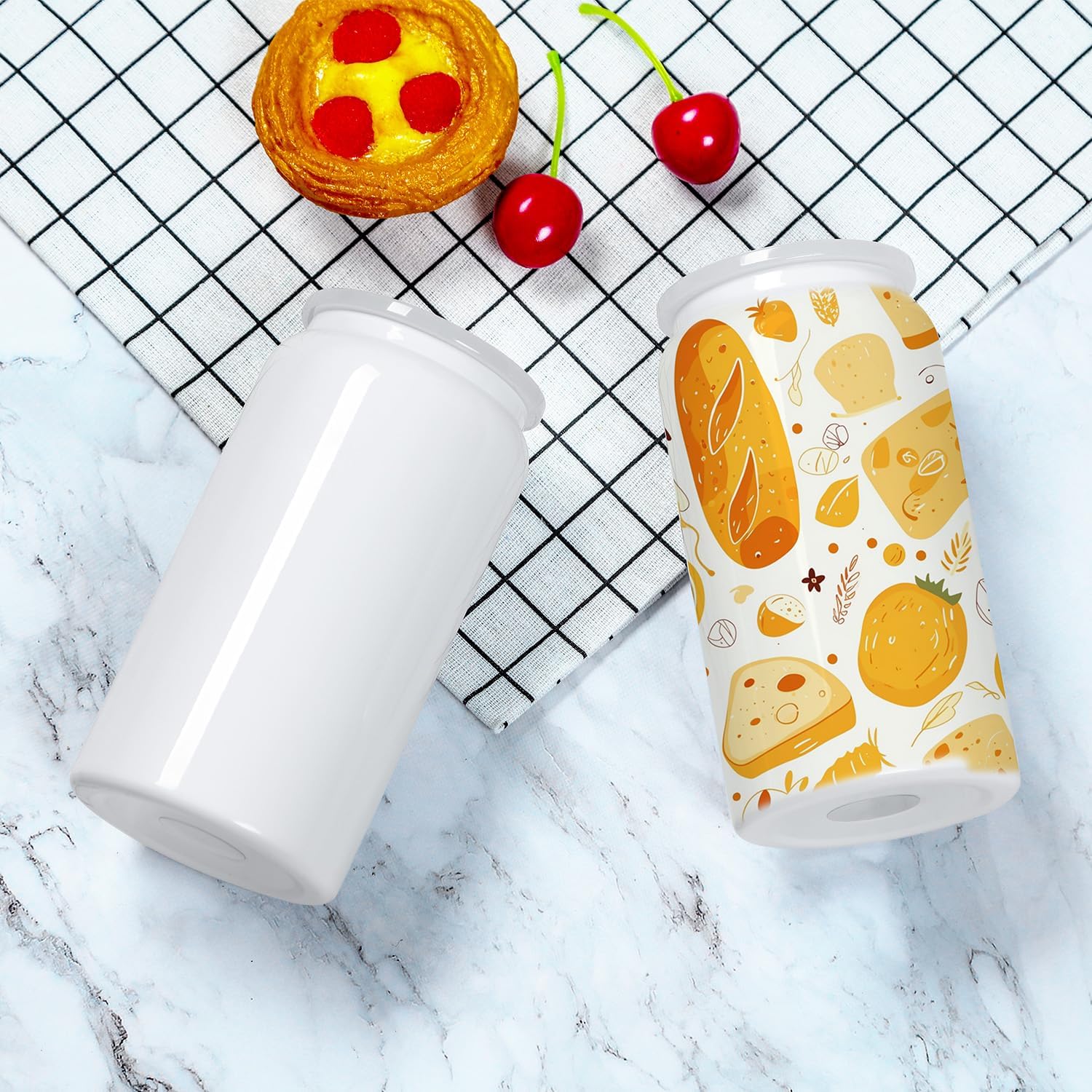 8 Pack 16 Oz Sublimation Can, Stainless Steel Double Layer Vacuum Insulation Sublimation Cups,16 Oz Beer Can, (White) - Image 4