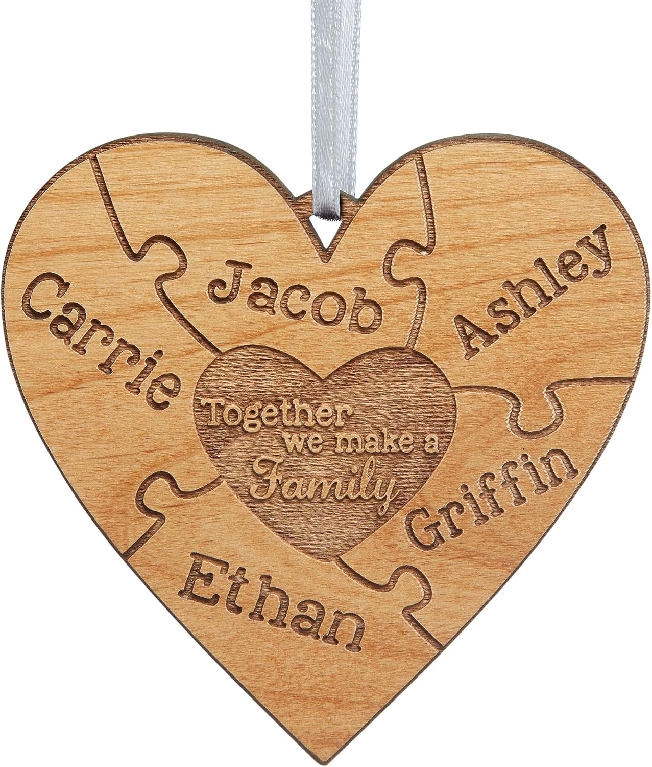 Personalization Universe 2 Sided- Together We Make A Family Personalized Ornament- Natural