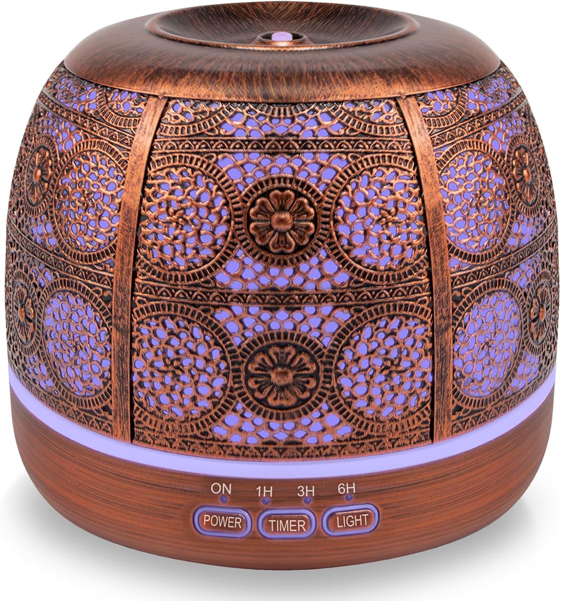 Difusor de aceites esenciales de 500 ml, difusor de aromaterapia para el hogar | Difusor de metal para habitación grande, Difusores ultrasónicos para aceites esenciales, Luces que cambian de color, Temporizador de niebla, Regalo para mujeres