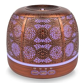 ARVIDSSON 500ml Essential Oil Diffuser, Metal Diffusers for Essential Oils, Aromatherapy Oil Diffuser for Large Room, Color Changing Mood Light & Mist Timer Setting, Gift for Women