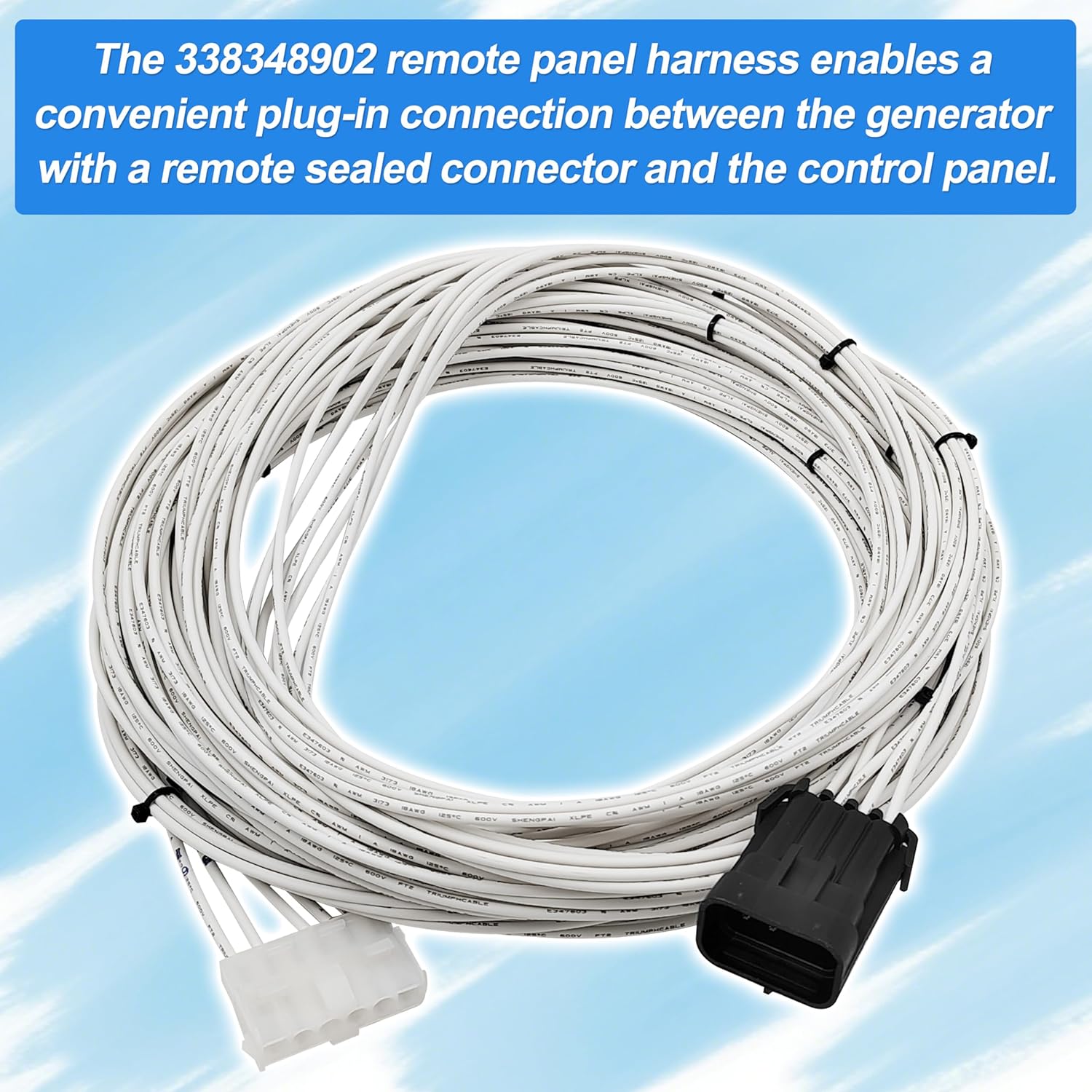 338348902 Remote Panel Harness,Applied to Automotive Parts,Equipped with Connecting Devices at Both Ends,30 Foot