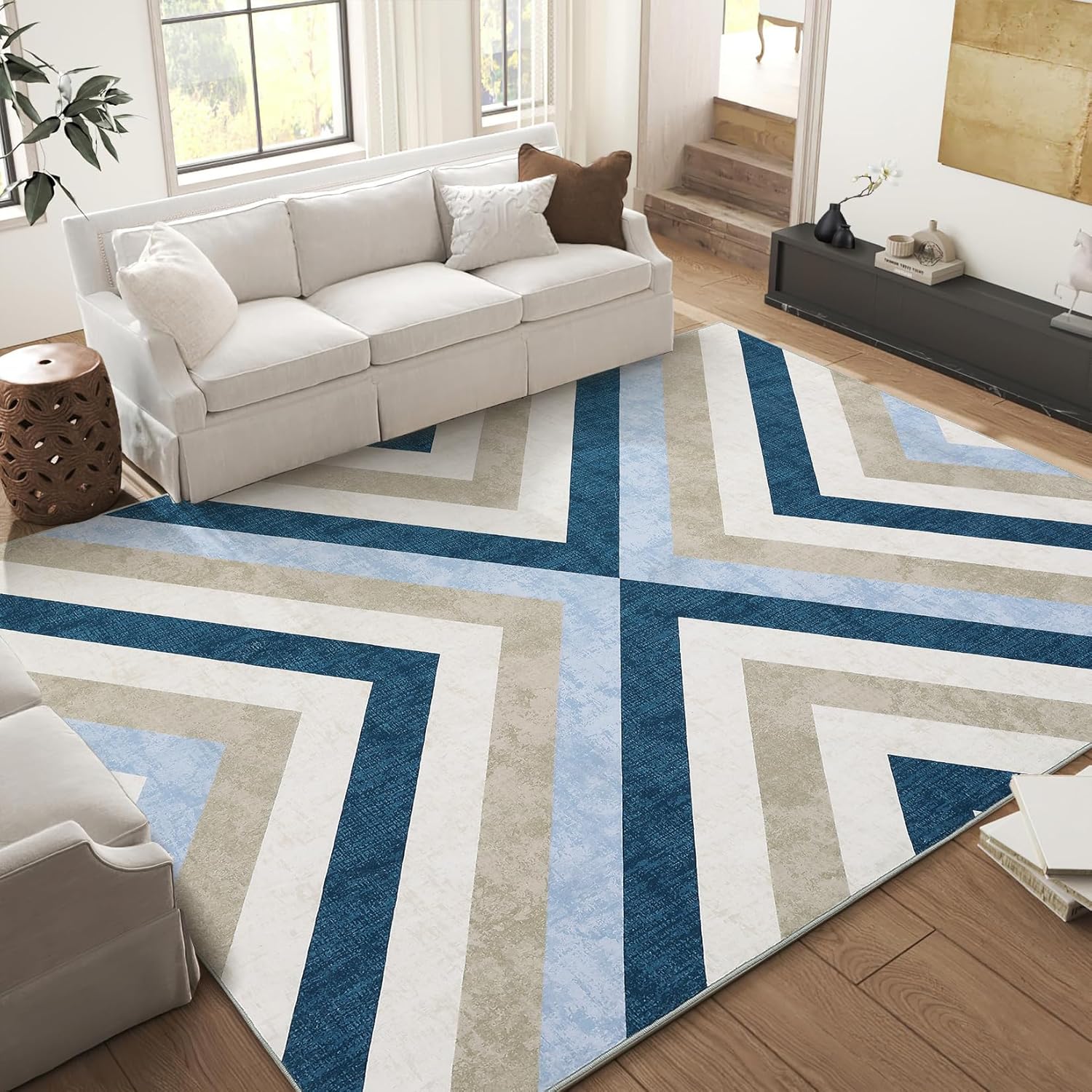 Amazon.com: Washable Rug 8x10 Living Room Area Rugs Large Modern Area ...