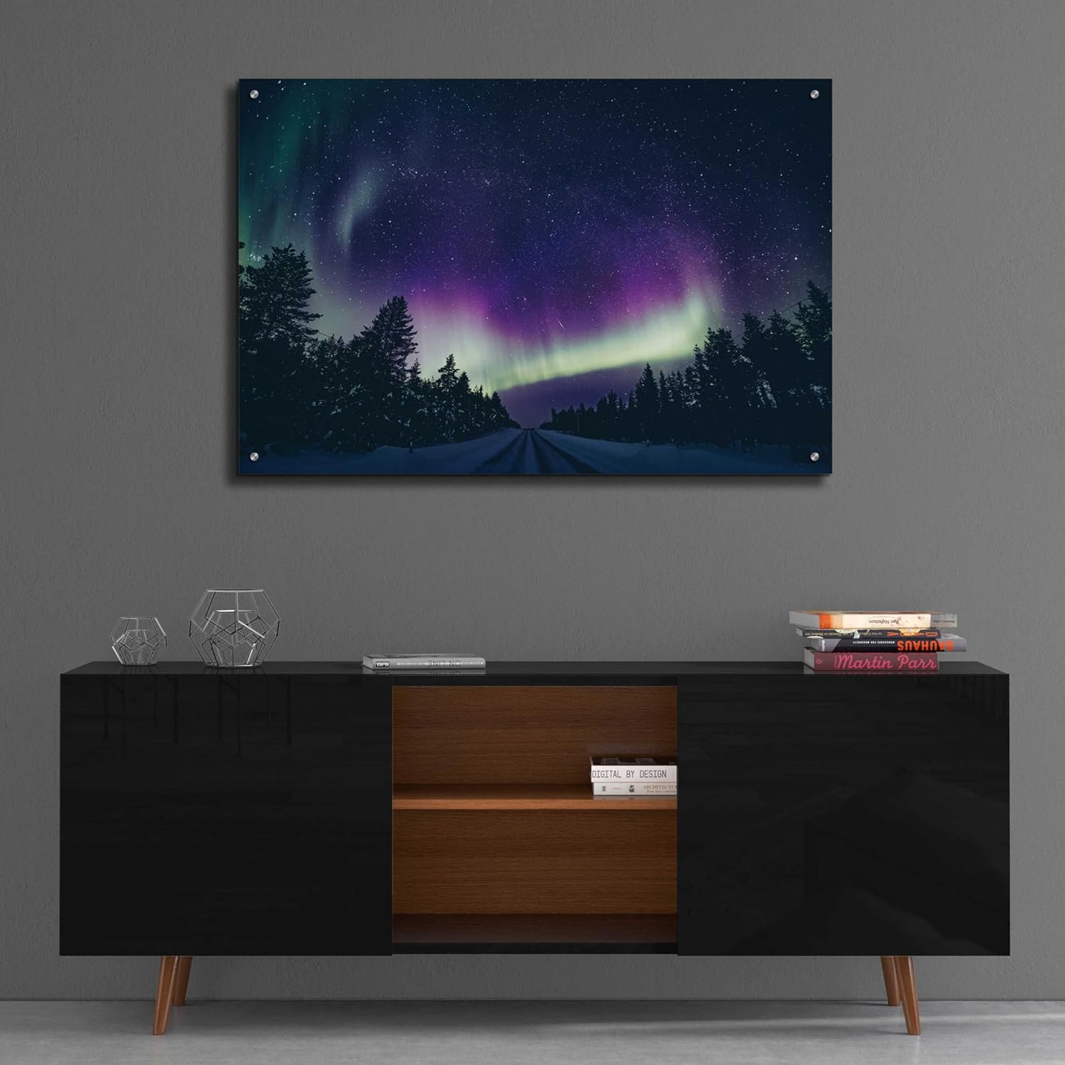 Epic Art 'Colorful Polar Arctic Northern Lights' by Epic Portfolio, Acrylic Glass Wall Art, 36"x24"
