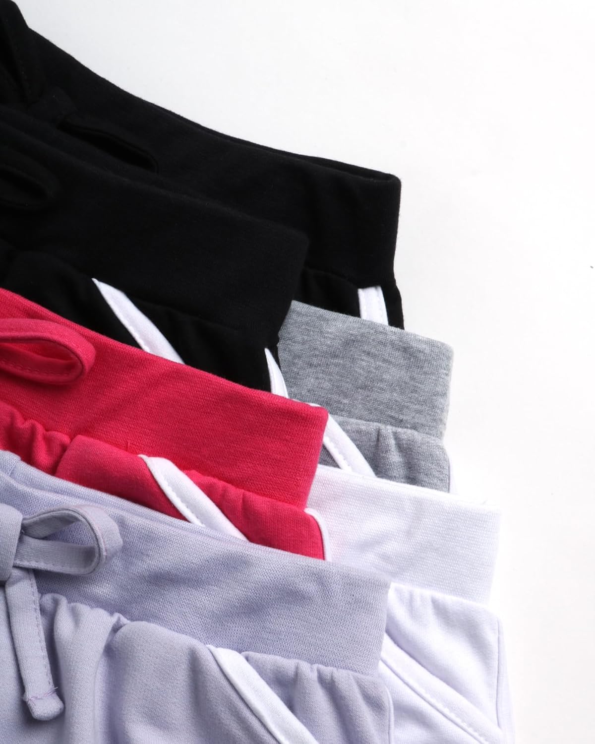 Real Love Girls Athletic Shorts - 6 Pack French Terry Active Dolphin Shorts with Elastic Waistband (Sizes 7-16) - Image 3