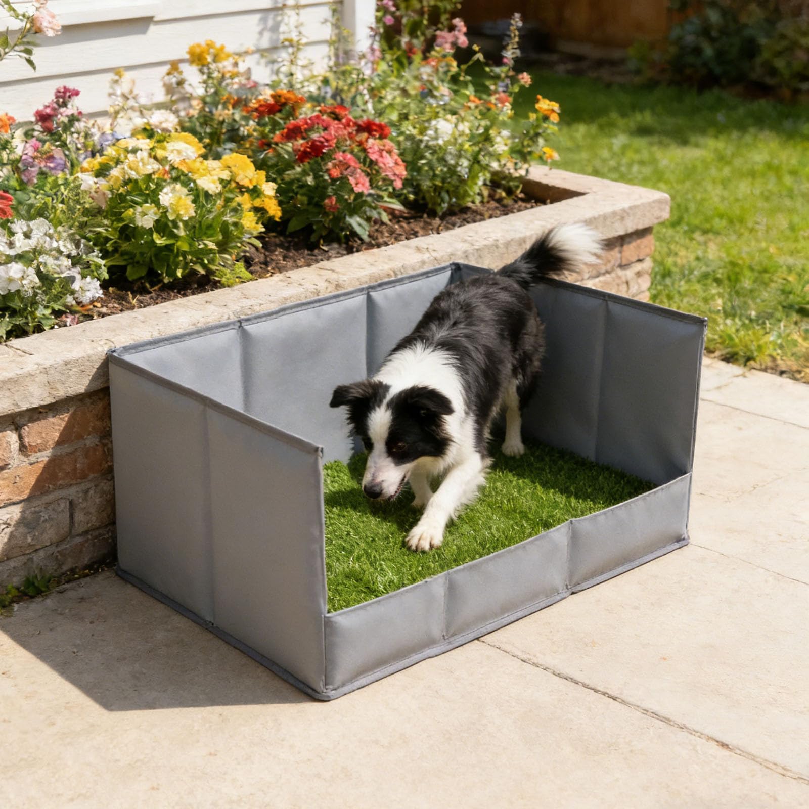 Generisch 2026 Parete di protezione per interni ed esterni, lettiera per cuccioli, recinzione per cani, toilette per cani (grigio, 42 x 29 x 10 cm)
