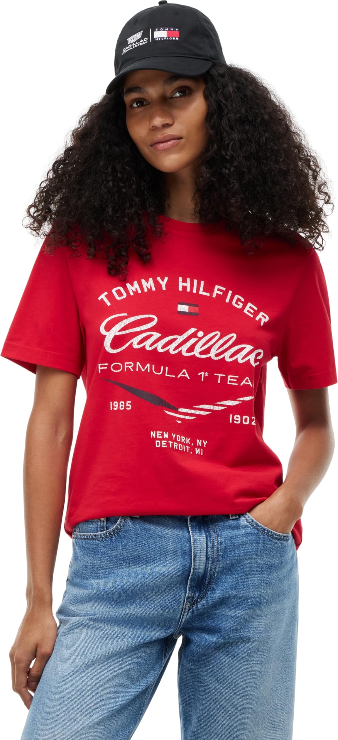 Tommy Hilfiger Unisex T-Shirt Kurzarm TH X Cadillac F1 Varsity Graphic aus Baumwolle