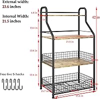 Vista 2 de Sonyabecca Soporte de microondas con almacenamiento de 4 niveles, estantes para panaderos para cocinas, carrito de microondas para barra de café