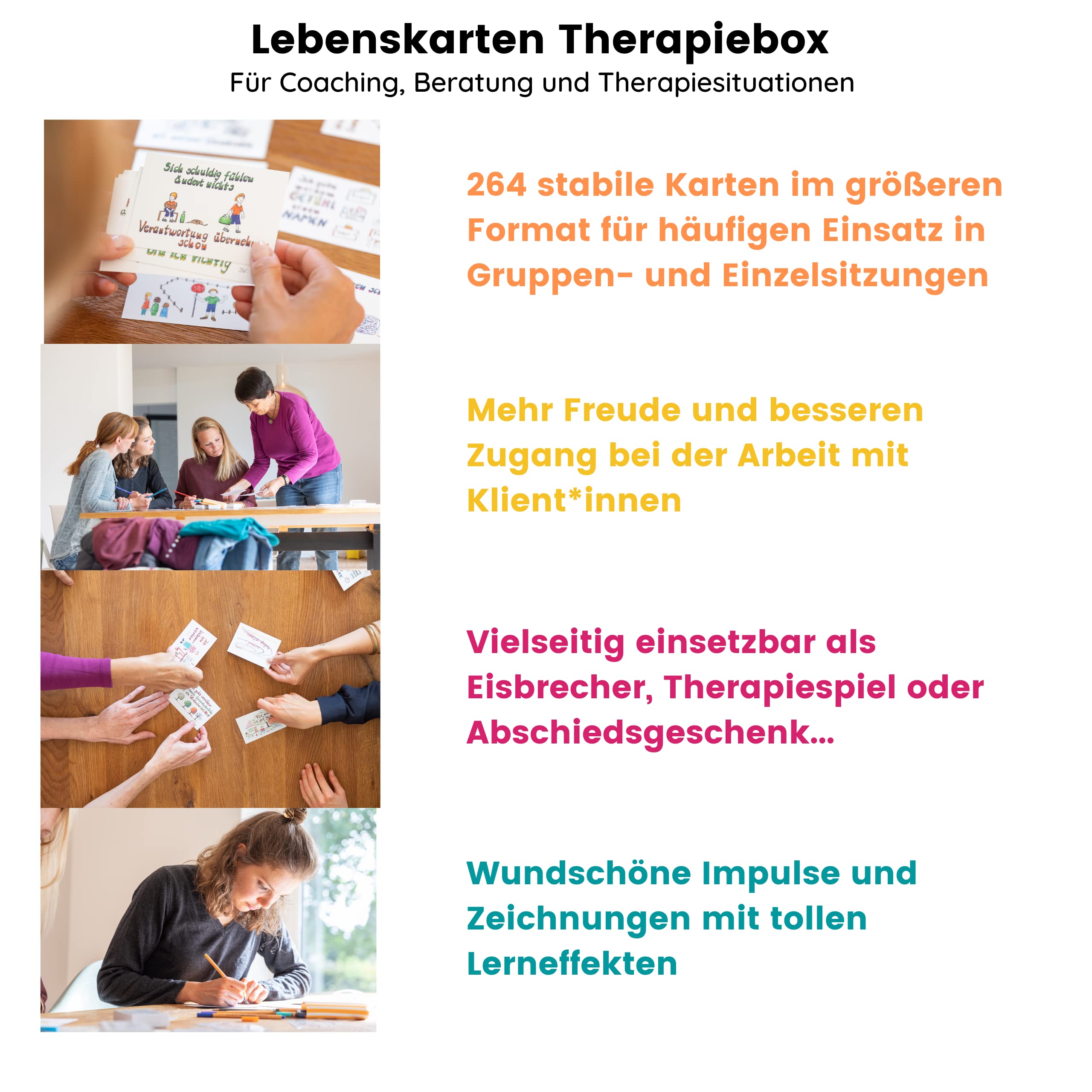 Gesamtpaket Lebenskarten (Serien 1-3) Professionelle Therapiebox, 264 Coaching Karten & Gesprächskarten für Beratung & persönliche Entwicklung,Krisenbewältigung, Arbeit mit dem inneren Kind
