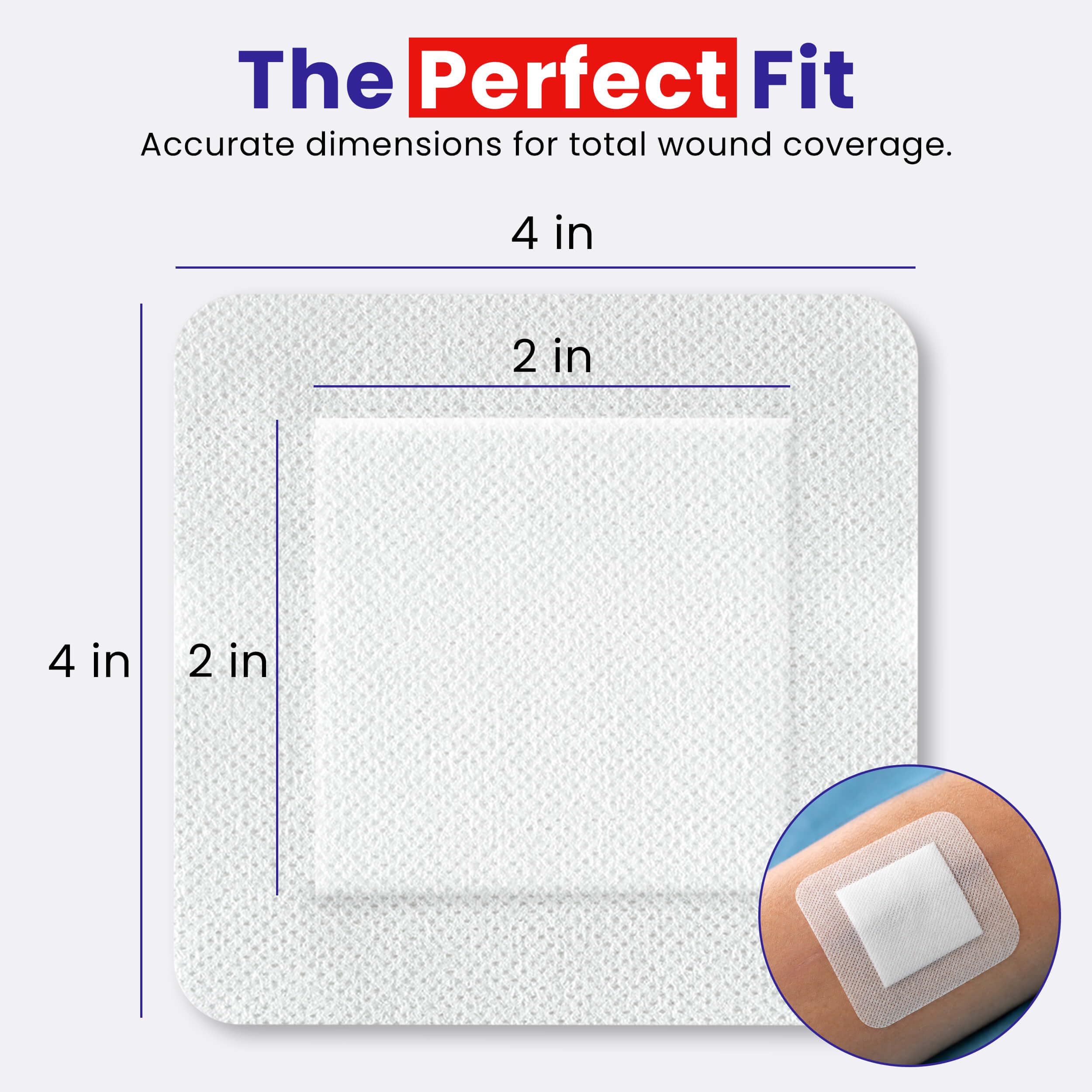 HEALQU Island Dressing - 4"x4", 30 Count - Bordered Gauze Sterile Individually Wrapped Gauze Pads, Water-Resistant, Non-Woven Backing - Soft and Breathable Wound Dressing for First Aid and Medical — Amazon image 3