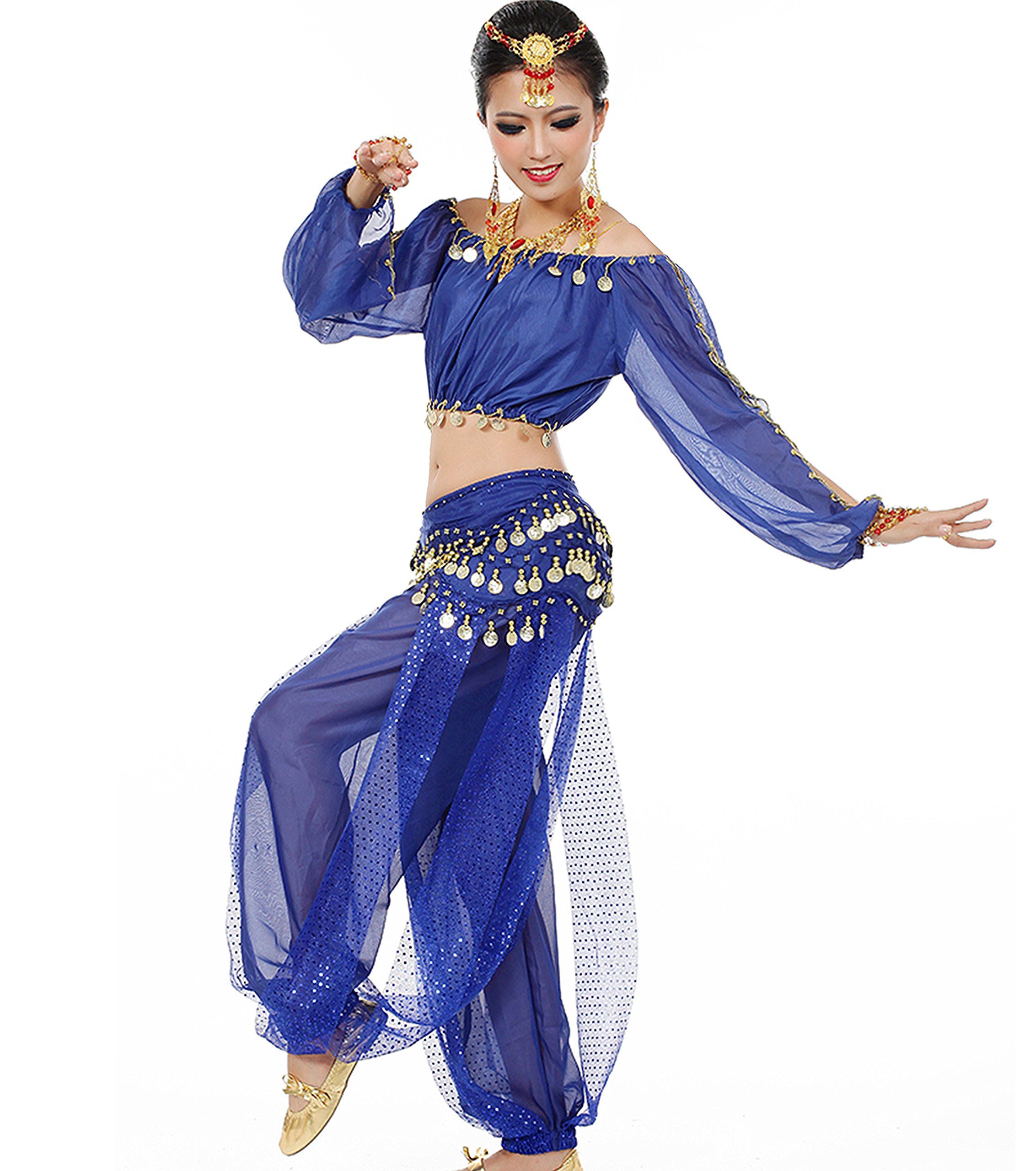 Astage femme danse ventre costume active wear manches longue pantalons ceinture