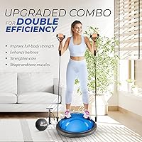 Vista 4 de Yes4All 880LBS Half Ball Balance Trainer, Pilates Balance & Stability Ball for Exercises, Home Gym, Floor & Full Body Workouts