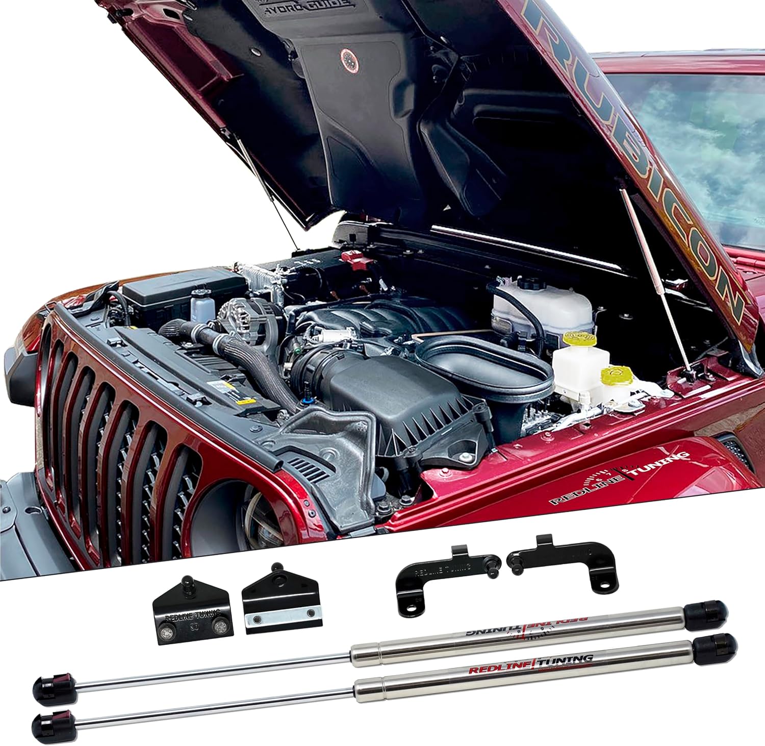 Redline Tuning 21-20007-03 Hood Quicklift Elite Compatible with Jeep Wrangler Rubicon 392 2021+ (Stainless Steel Struts)