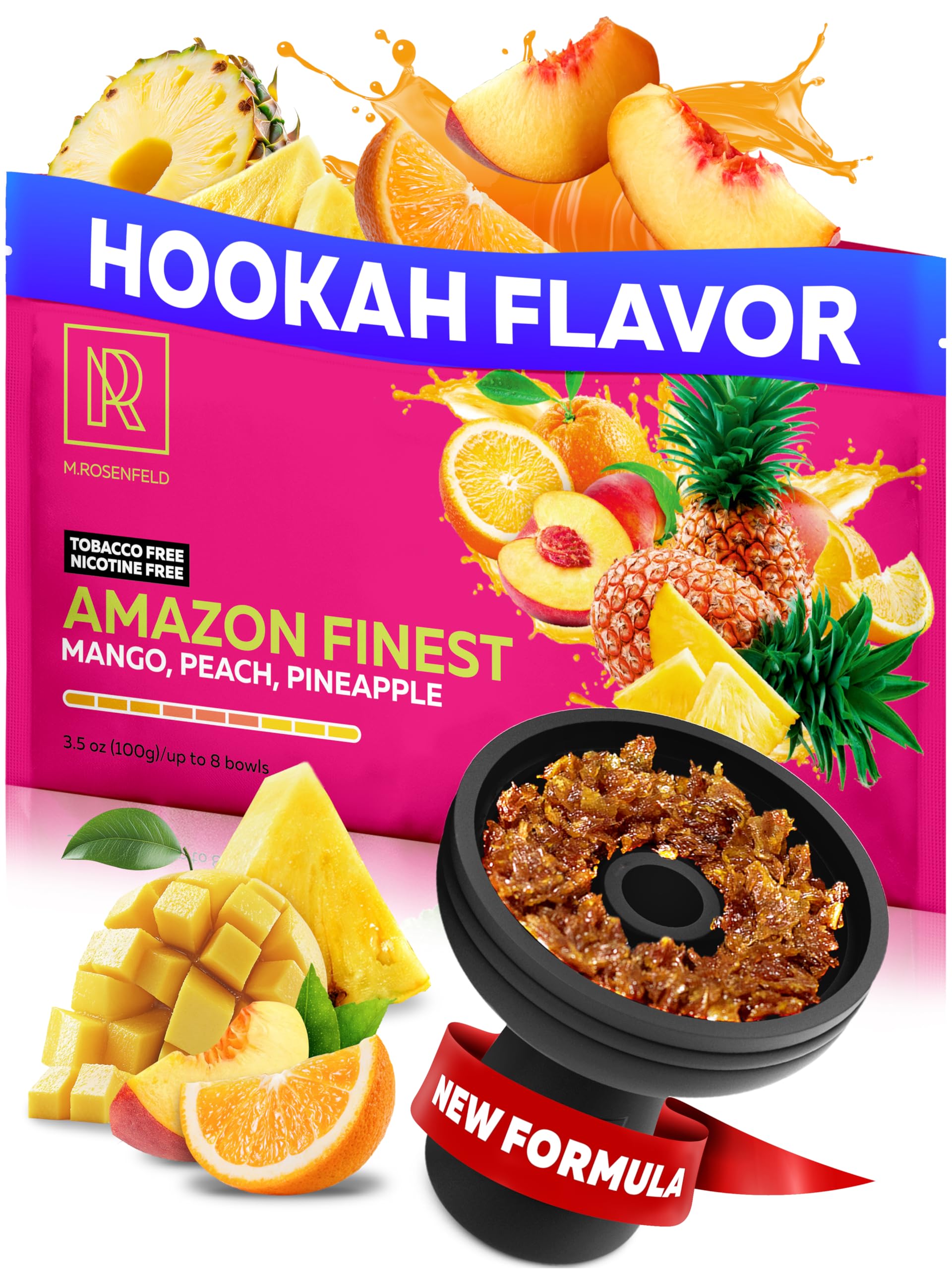 Tropical Fruit Mix Shisha Hookah Flavors – 3.5 oz (100g) Tobacco Free & Nicotine Free Shisha – Premium Non-Tobacco Hookah Flavors – Long-Lasting & Rich Smoke